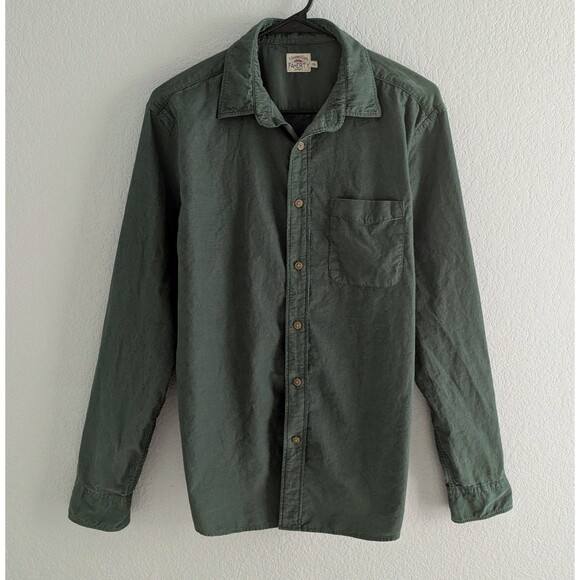 Faherty Corduroy Button-Up Shirt Men's Size Medium Laurel Wreath Green Top - Picture 1 of 7